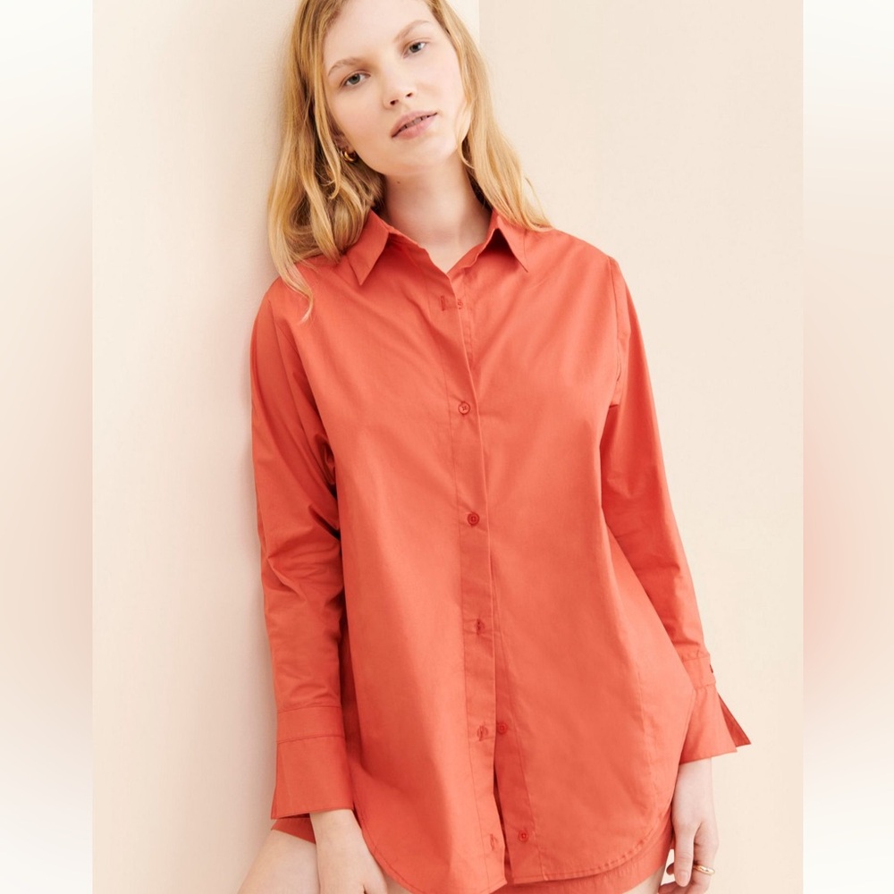 Anthropologie Coral Button-Down Shirt